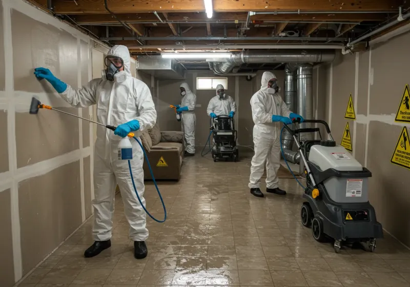 Basement Moisture Removal and Structural Drying process in Helena, AL